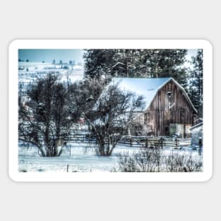 Winter Barn Sticker